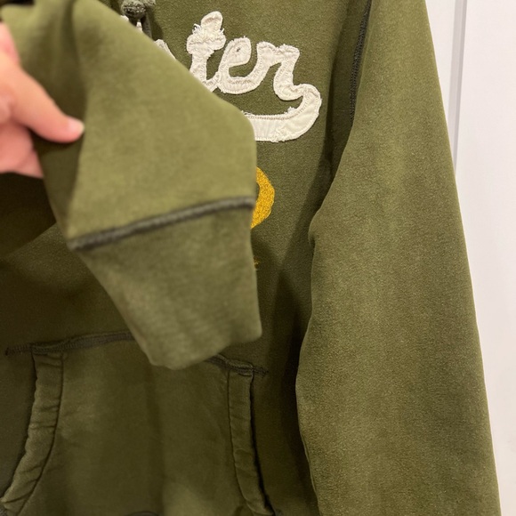 Hollister Men's Olive Hoodie with Logo - Picture 7 of 11